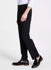  95 BRAND NEW CALVIN KLEIN Mens 36x32 Black Slim Fit Stretch Dress Pants/Slacks