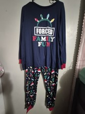 NWOT Christmas PJ Set Forced Family Fun Adult Unisex Size Medium 8-10 
