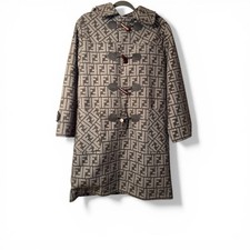 Fendi Vintage Monogram Print Wool Coat