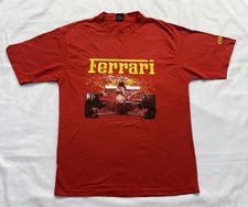 Vintage 1999 Ferrari Formula 1 Racing Graphic Shirt T-Shirt Red Yellow Size XL