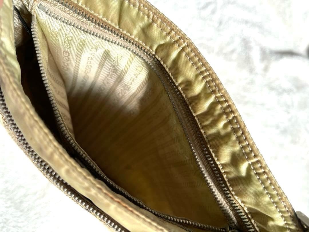 PRADA Python Nylon Shoulder Bag Beige Used Adjust… - image 6