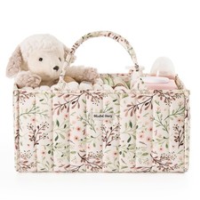 Floral Diaper Caddy Organizer, Stylish Nursery Storage Basket, Gift for Baby ...