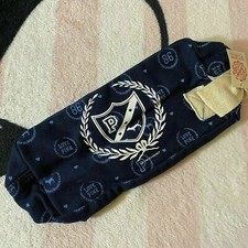 Victoria's Secret Pink Vintage Blue White Makeup Bag Cosmetic Case Pencil Pouch