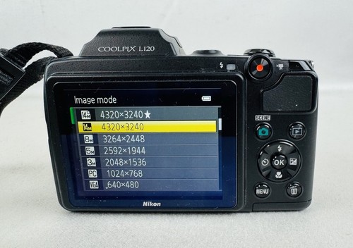 Nikon Coolpix L120 14.1MP Black Digital Camera & Pouch – Working - Imagen 6 de 11