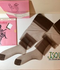 Vintage 3 Pairs 11 X 35  FASCINATION Nylon Stockings Intrigue Demi Toe Nude Heel