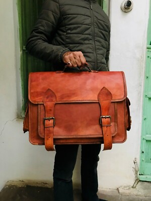 Bag Messenger Leather Shoulder Laptop Men's Briefcase Satchel Crossbody Vintage