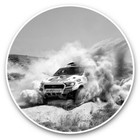 2 x Vinyl Stickers 20cm (bw) - Rally Driving Car 4x4 Off Road Race  #37908