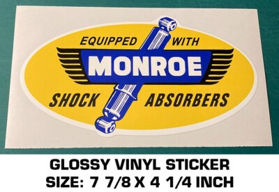 MONROE SHOCK ABSORBERS GLOSSY VINYL DECAL STICKER - VINTAGE DRAG RACING ...