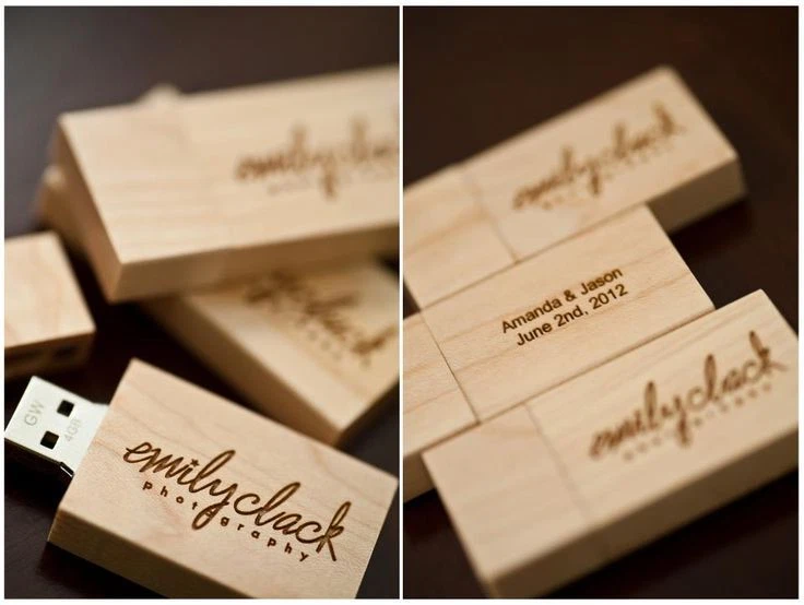 Engraved 10PCS USB 3.0 16GB Wooden USB Flash Drive and Box Bundle, Wedding USB - Image 4 of 4