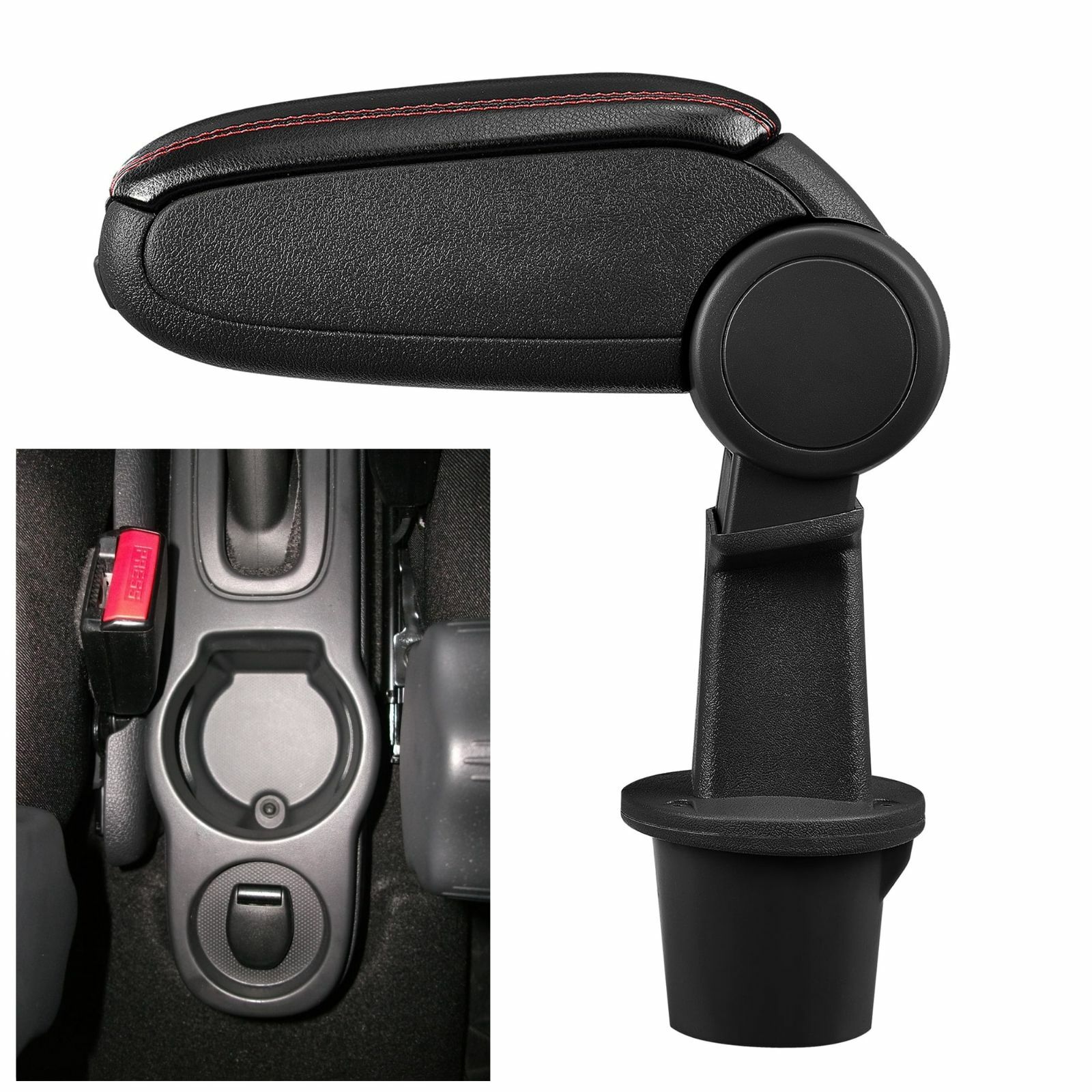 Accoudoir Dacia Duster 1 anti fatigue console simili cuir noir rouge pour mal de dos
