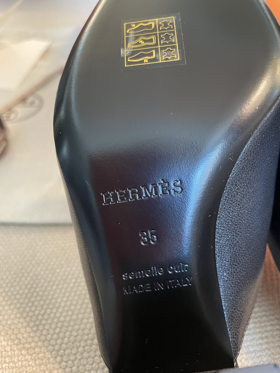 靴 HERMES PARIS semelle cult MADE INALY HERMES BLACK HEEL SEMELLE CUIR EU 38 US 7 Vintage | eBay
