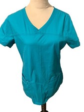 Cherokee Core Stretch Scrub Top Turquoise Size Small