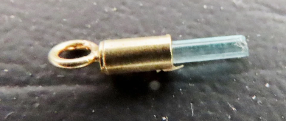 ciondolo in argento 925 con bagno oro18k con vetro tormalina verde - Immagine 2 di 4