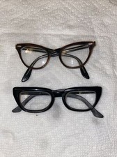 Vintage 2 Bausch Lomb Eyeglasses Frames Cat Eye 5 3/4 48 22 Victory Same Size