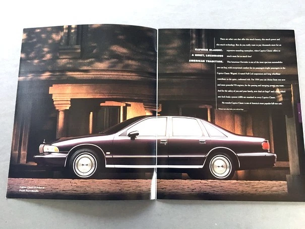 1994 Chevrolet Caprice Classic 20-page Original Car Sales Brochure Catalog - Изображение 2 из 4