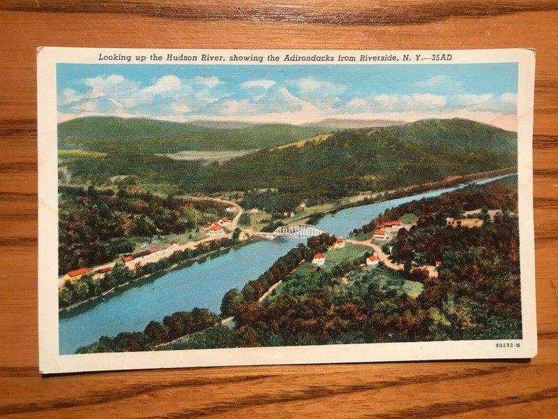 Unposted Postcard - Looking up the Hudson at Adirondacks from Riverside, NY.