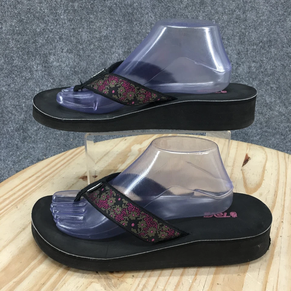 Sandalias Teva para mujer 11 chanclas tanga multicolor puntera floral sin cordones 6139 Foto 2 de 4