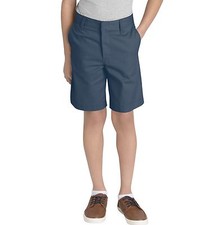 Dickies Boys Navy Shorts 54362-NVY Flat Front School Uniform Sizes 4 to 20