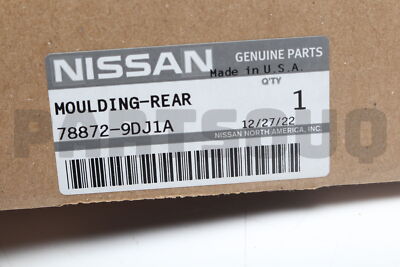 788729DJ1A Genuine Nissan MOULDING-REAR FENDER, RH 78872-9DJ1A | eBay