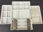 Set of 5 Vintage American Cabinet Co. White Milk Glass Instruments Dental Trays