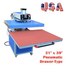 USA 7KW  31" x 39" Pneumatic Drawer-Type Large Format Heat Press Machine 220V
