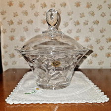 Porta bonbon in Cristallo RCR con Coperchio - Decoro Natura - Intagliato