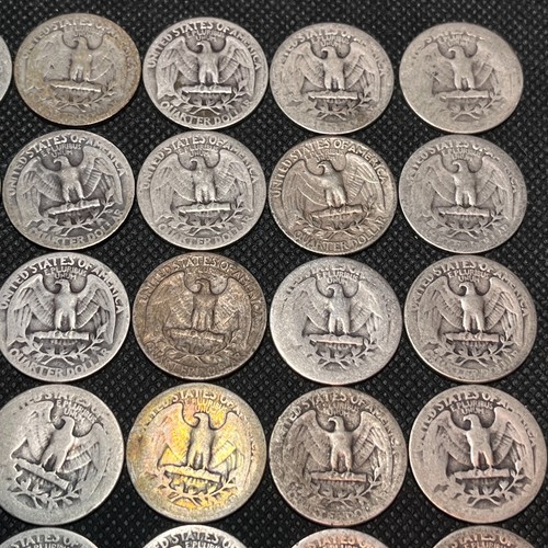 ALL 1934 P WASHINGTON QUARTER FULL ROLL $10 FACE VALUE 40 COINS SILVER 90% #789 - Picture 10 of 13