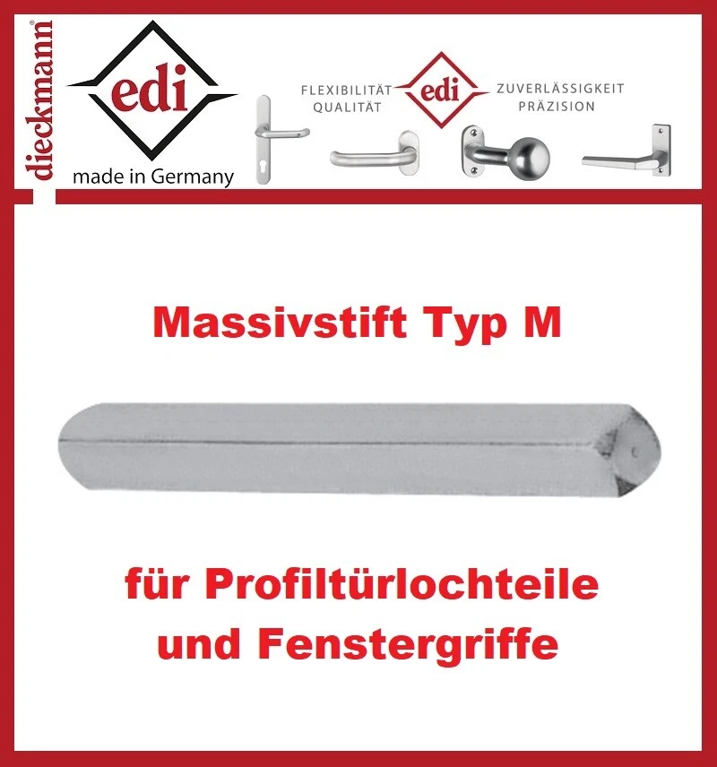 EDI Massivstift Vierkantstift Türstift Typ M Vierkant 8 x 140 mm Stahl verzinkt