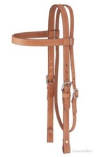 Draft Horse Western Browband Headstall - Bridle - Light Oil Leather