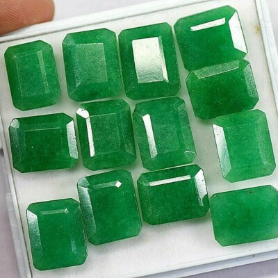 100 Ct Colombian Natural Green Faceted  Emerald GIE Certified Lot Loose Gemstone
