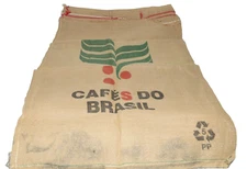 Cafe Do Brasil Jute Burlap Brazil Coffee Bean Sack 27" X 38"