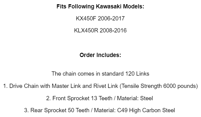 Caltric Green O-Ring Drive Chain &amp; Sprockets Kit