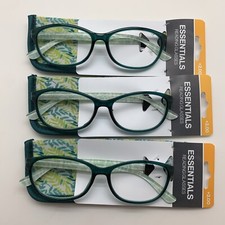 "3 PAIR"   FOSTER GRANT ESSENTIALS READERS GWYN +2.00 TEAL Reading glasses