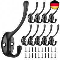 10 StüCke Kleiderhaken, Schwanenhals-Haken Doppelt Wandhaken Haken Wand Mantelha