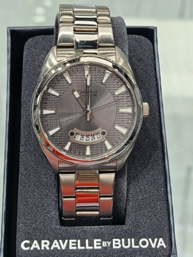 New Caravelle By Bulova Stainless Steel Gray Dial 43B126 Watch - Picture 3 of 4
