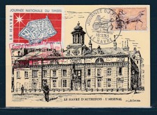 carte  1er jour  journée du timbre   76  Le Havre  + vignette   1963