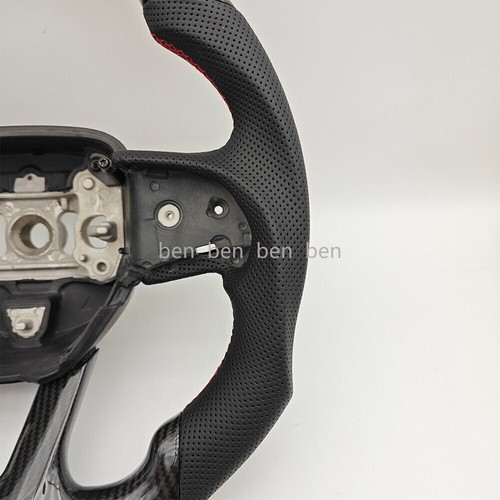 Carbon Fiber Flat Sport Steering Wheel For Dodge Challenger Charger SRT Hellcat - Picture 16 of 17
