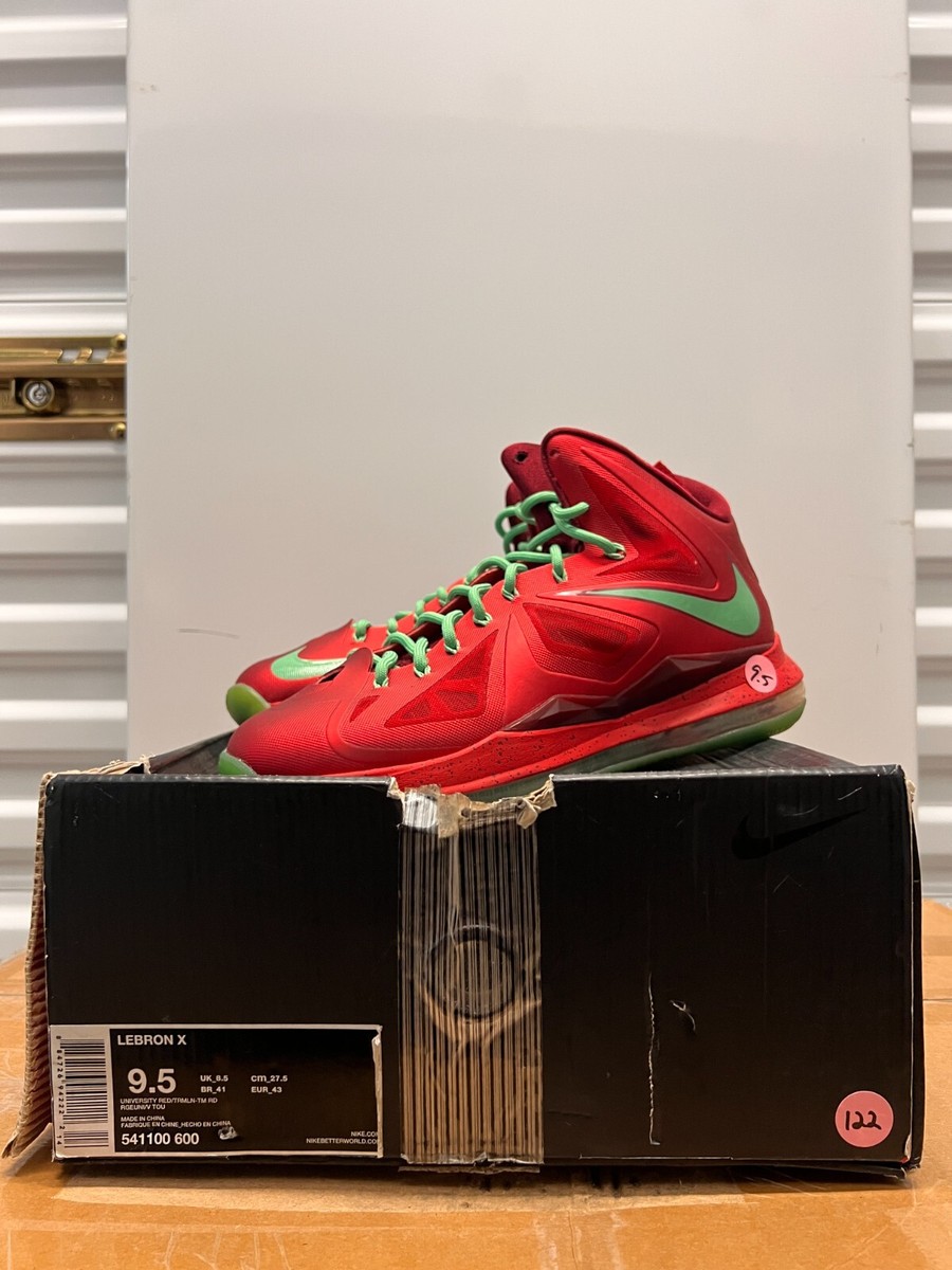 Nike LeBron X Christmas 541100-600 Size 9.5 | eBay