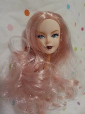 Gorgeous NEW" Fashion Doll replaceable head,Pink Long Silky Hair,Great for OOAK
