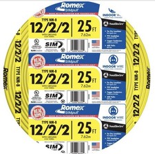 Southwire 25 ft. 12-2-2 Solid Romex SIMpull CU NM-B with G Wire