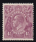 ACSC 119A - 1927 Australia 4½d Violet (Pale to Deeper) KGV Stamp MUH SG 92 - D86