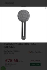 Aqualisa Harmony Electric 4 Spray 105mm Chrome Handset Shower Head Modern 901506