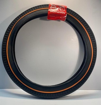 NEW Schwinn Krate STINGRAY Gripper SLIK TIRE 20 x 2.125 ORANGE LINE w/TUBE