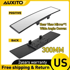 Universal Car 300MM Wide Convex Interior Clip On Rear View Blue Tint Mirror