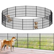 Metal Garden Fence 28in H x 35ft L , 15 Panels  16 Stakes Dog Fence Borde...