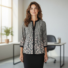 Bob Mackie blouse shirt wearable art silk floral blouse size 12 vintage 90's