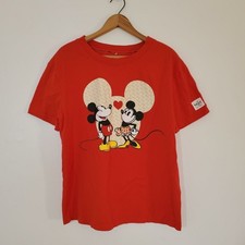 Disney Red Tee with Mickey and Minnie Graphic S Small