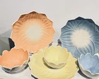 RARE Vintage MCM Anchor Hocking/Fire King 8 Piece Set 3 Bowls+ 3 Plates Pastels