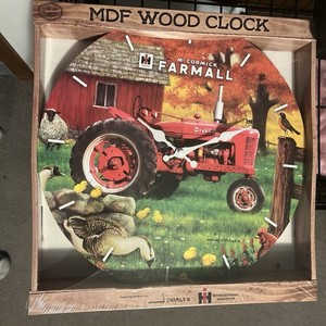 Wooden Circle Farmall / International Harvester Clock Brand New In Original Box 