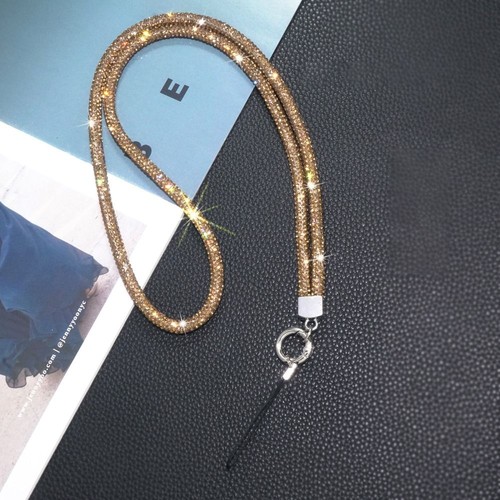 Crystal Phone Rhinestone Lanyard Bright Hanging Strap Phone Accessories - Photo 7 sur 18